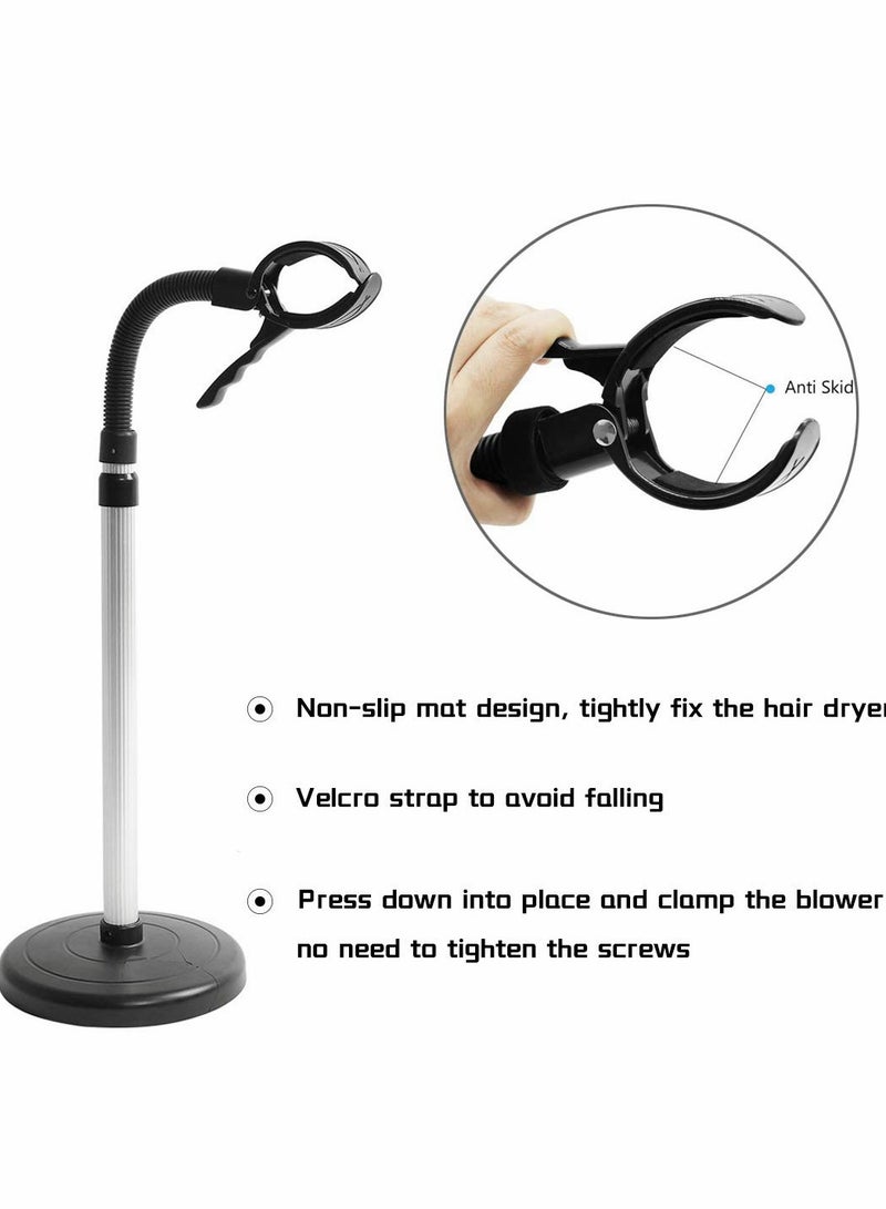Excefore Hair Dryer Stand, 360 Degree Rotating Lazy Hair Dryer Stand Hand Free With Heavy Base, Hands-Free Blow Dryer Holder Countertop, Adjustable Height Hair Dryer Holder - Image 3