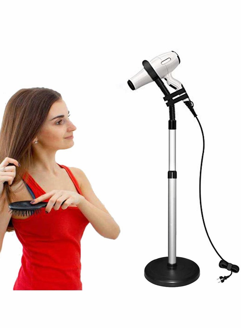 Excefore Hair Dryer Stand, 360 Degree Rotating Lazy Hair Dryer Stand Hand Free With Heavy Base, Hands-Free Blow Dryer Holder Countertop, Adjustable Height Hair Dryer Holder - Image 1