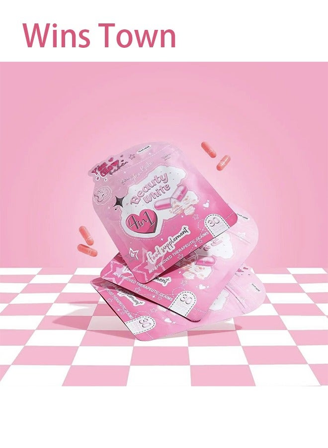 Wins Town Beauty White 4 In 1 With Glutathione Hydrolyzed Collagen Vitamin,Food Supplement 30 Capsules  - Image 4