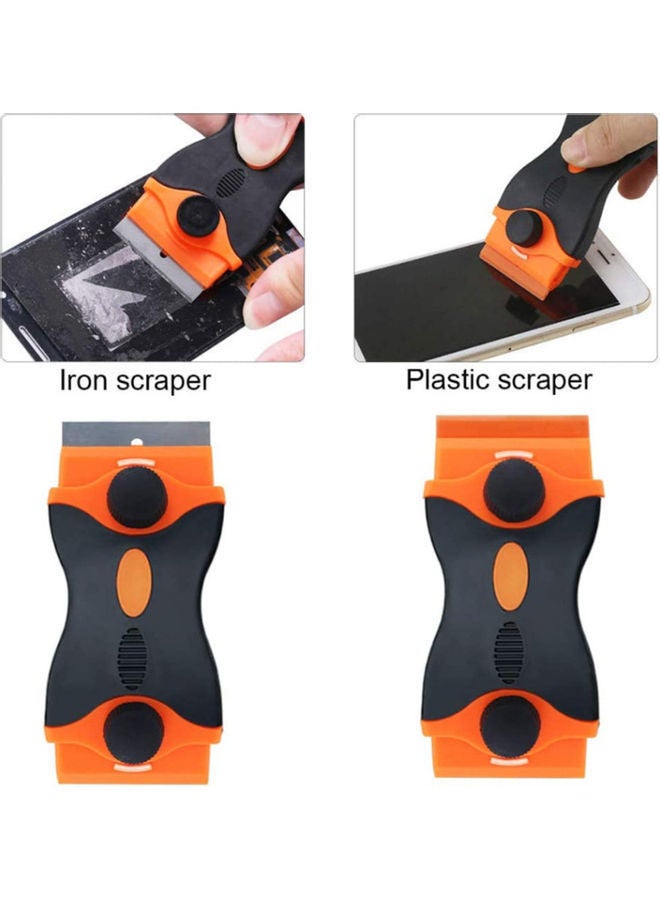 NIBEMINENT Mini Razor Scraper For Removing Glue Residue With 20 Blades Black/Orange/Silver - Image 3