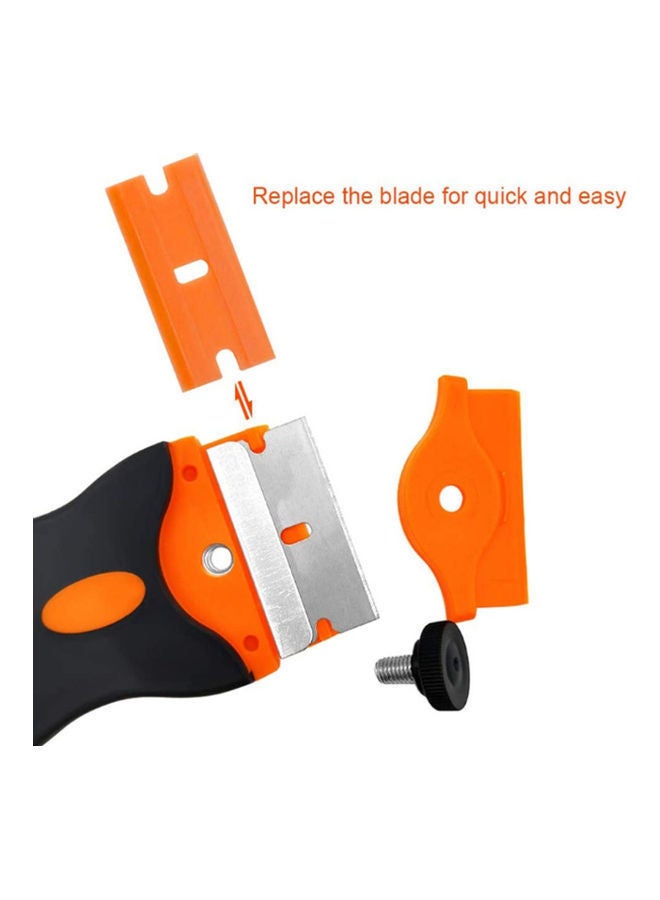 NIBEMINENT Mini Razor Scraper For Removing Glue Residue With 20 Blades Black/Orange/Silver - Image 5