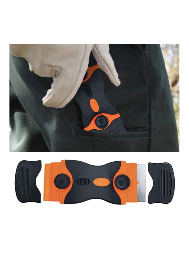 NIBEMINENT Mini Razor Scraper For Removing Glue Residue With 20 Blades Black/Orange/Silver - Image 2