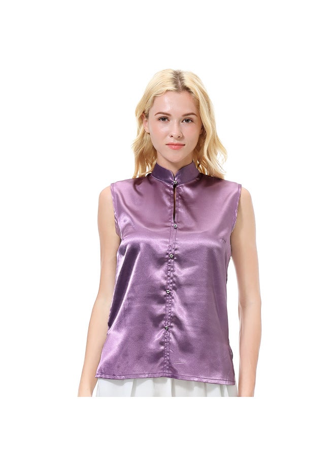 Spot  Ladies Fashion Sleeveless Silk Blouse Shirt, Cs509