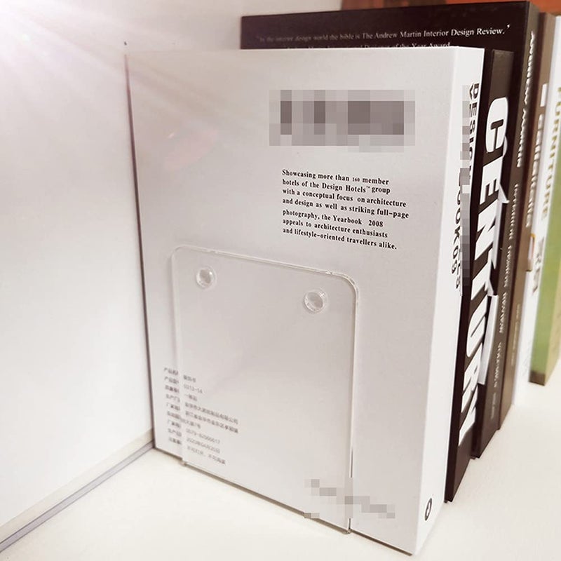 esowemsn 2pcs L Shaped Clear Acrylic Book Stand Display Book Stand Holder Bookshelf Table Menu Display Stand Holder Notebooks Table Picture Album and Brochure Holder - Image 4