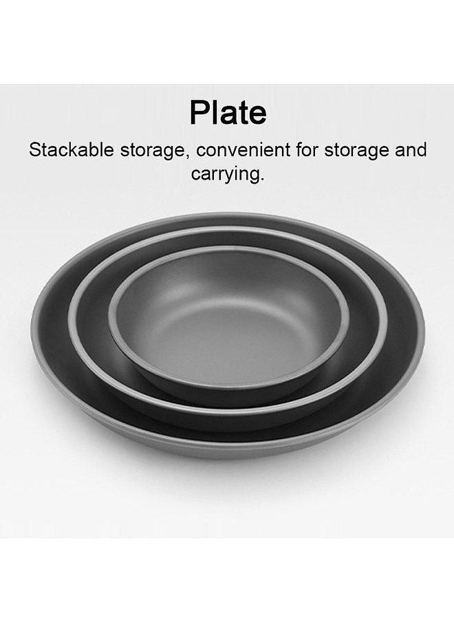 Generic - Ultralight Titanium Plate Camping Dishes Metal Saucer Outdoor Tableware Picnic Plates Portable Cutlery 117mm - Image 1