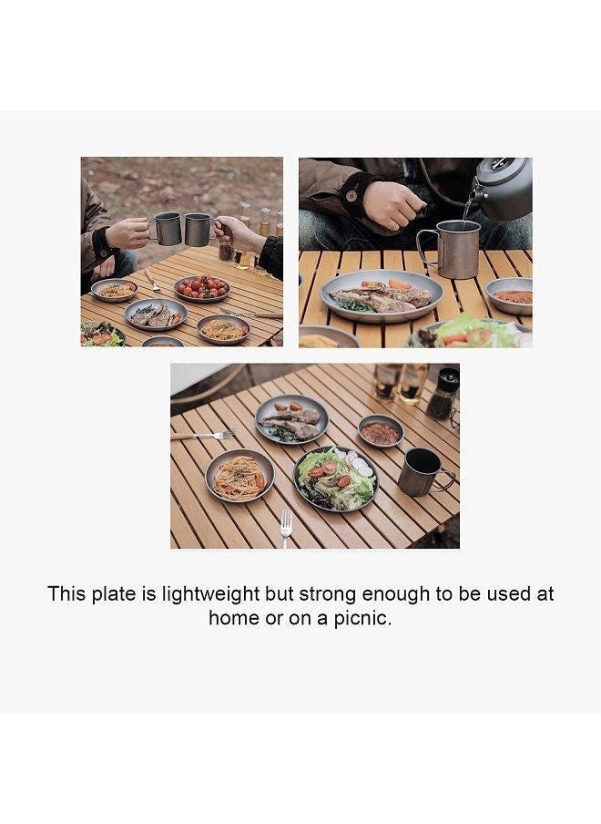 Generic - Ultralight Titanium Plate Camping Dishes Metal Saucer Outdoor Tableware Picnic Plates Portable Cutlery 117mm - Image 1