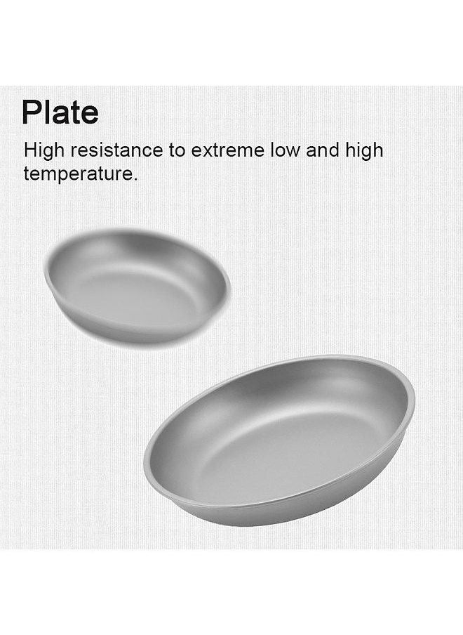Generic - Ultralight Titanium Plate Camping Dishes Metal Saucer Outdoor Tableware Picnic Plates Portable Cutlery 117mm - Image 1