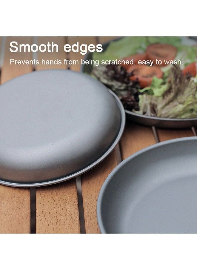 Generic - Ultralight Titanium Plate Camping Dishes Metal Saucer Outdoor Tableware Picnic Plates Portable Cutlery 117mm - Image 1