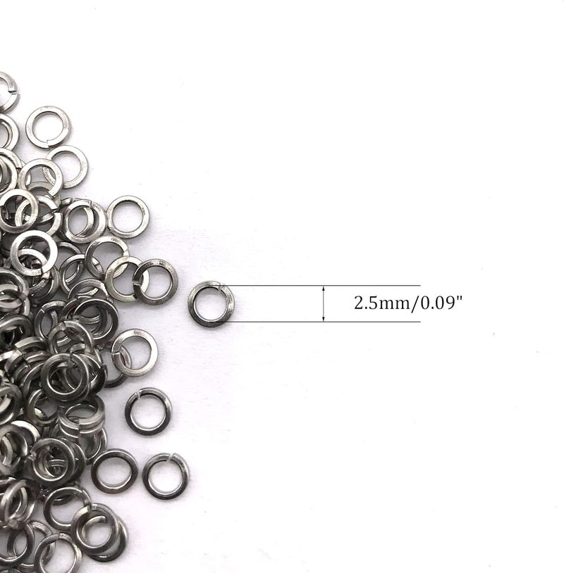 NACX M2.5 Split Lock Washer, 304 Stainless Steel Spring Lock Washer, 500Pcs - Image 2