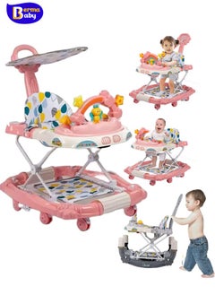 Berma Baby 4 in 1 Foldable Baby Walker, Activity Baby Walker-Baby Bouncer, Rocker, Activity Center,Seat and Push Walker,Detachable Trampoline Mat, Adjustable Speed Rear Wheels and Height,Ages 6-18 Months  - Image 1