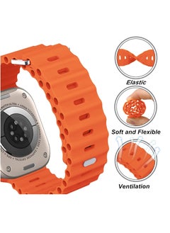 Generic Ocean Band Compatible with Apple Watch Band 49mm 45mm 44mm 42mm 41mm 40mm 38mm For Women Men Breathable Waterproof soft Silicone Sport Strap  - Image 1