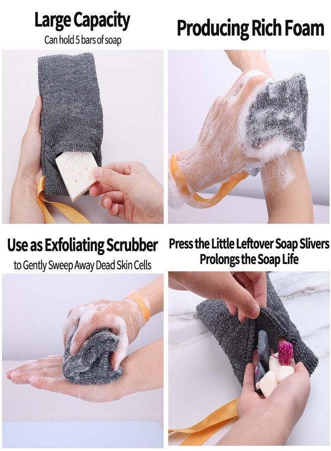 Antimbee 9-Packs Soap Bags, Soap Exfoliating Saver, Body Scrubber Shower Sponge for Shower or Bath, Loofah Sponge Gray Mesh Bar Soap Pouch - Image 3