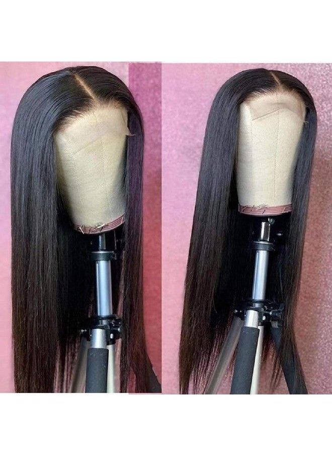 Beauhair Lace Front Wigs Human Hair 4X4 Lace Closure Wig Straight Human Hair Wigs For Black Women 150% Destiny Brazilian Virgin Pre Plucked With Baby Hair Natural Black (24 Inch Straight Wig)  - Image 3