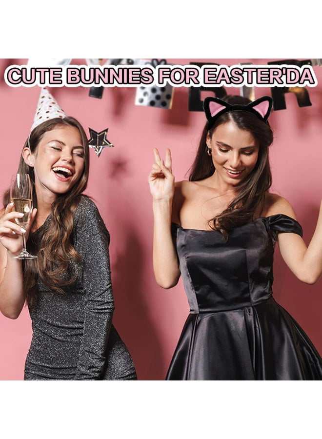 TEMPO 2-Pcs Cute Cat Ears Headband -  Plush Fuzzy Hairband for Cosplay, Makeup, Yoga, Spa, Halloween Parties & Photo Props | Fashion Hair Accessories - One Size Fits Most - Image 4
