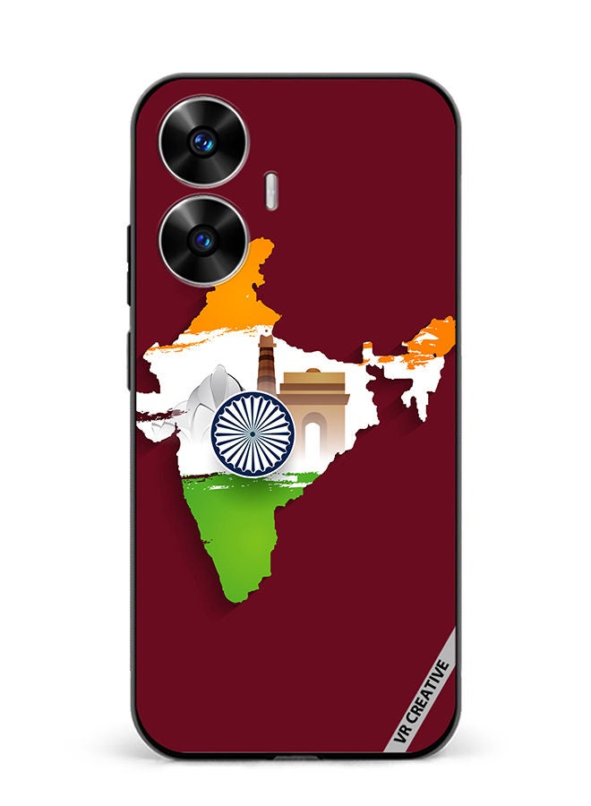 VR CREATIVE Protective Case Cover For Realme C55 India Map Design Multicolour - Image 1