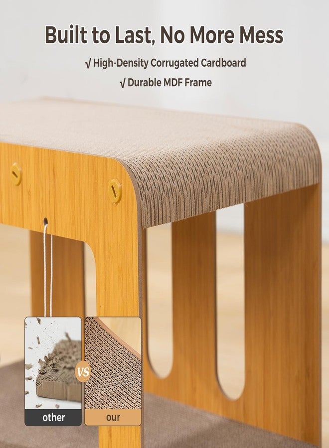 Avont Cat Scratcher House, 2-in-1 Scratch Cardboard & Scratching Pad for Indoor Cats, Double-Layer Scratch Box and Corrugated Board for Kitty -Straight - Image 5