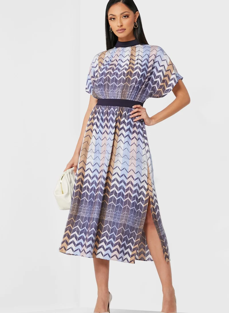 Ted Baker Samii Printed Ribbed Dress