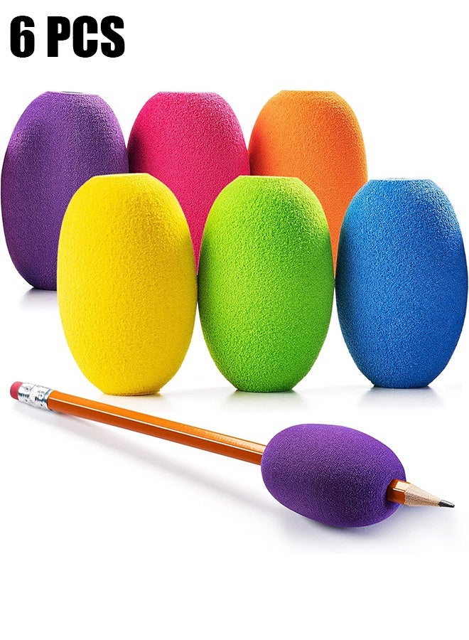 HY Special Supplies Egg Pen-Pencil Grips for Kids and Adults Colorful, Cushioned Holders for Handwriting, Drawing, Coloring - Ergonomic Right or Left-Handed Use - Reusable (6-Pack) - Image 1