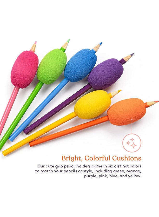 HY Special Supplies Egg Pen-Pencil Grips for Kids and Adults Colorful, Cushioned Holders for Handwriting, Drawing, Coloring - Ergonomic Right or Left-Handed Use - Reusable (6-Pack) - Image 2