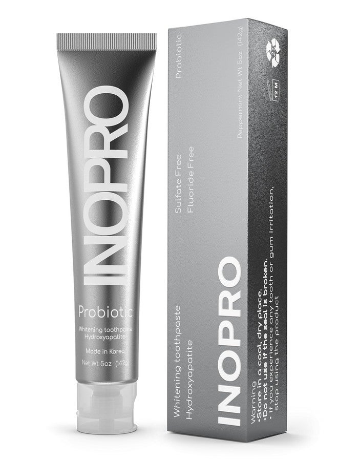 InoPro Natural Whitening Hydroxyapatite Toothpaste with Probiotic for Sensitive Teeth, Fluoride Free Enamel Repair Remineralizing Toothpaste, SLS Free, Baking Soda, Coconut Oil, 5oz - Image 1