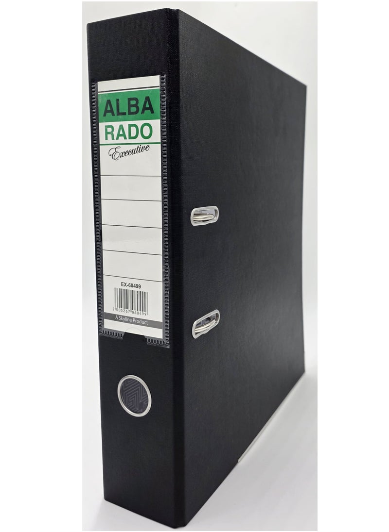 Alba Rado 6pcs Box File Alba Rado (Fixed) 3 inch (8cm spine) Size: F\S Color: Black with PVC (210x 330 mm)  - Image 2