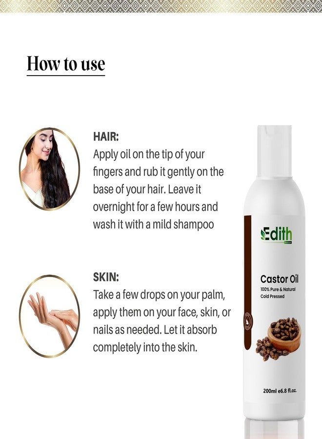 EDITH زيت الخروع المعصور على البارد | زيت الخروع لشعر صحي | زيت معصور على البارد للبشرة والشعر | زيت للشعر الصحي | خالٍ من الزيوت المعدنية والسيليكون | مناسب لجميع أنواع البشرة والشعر - Image 2