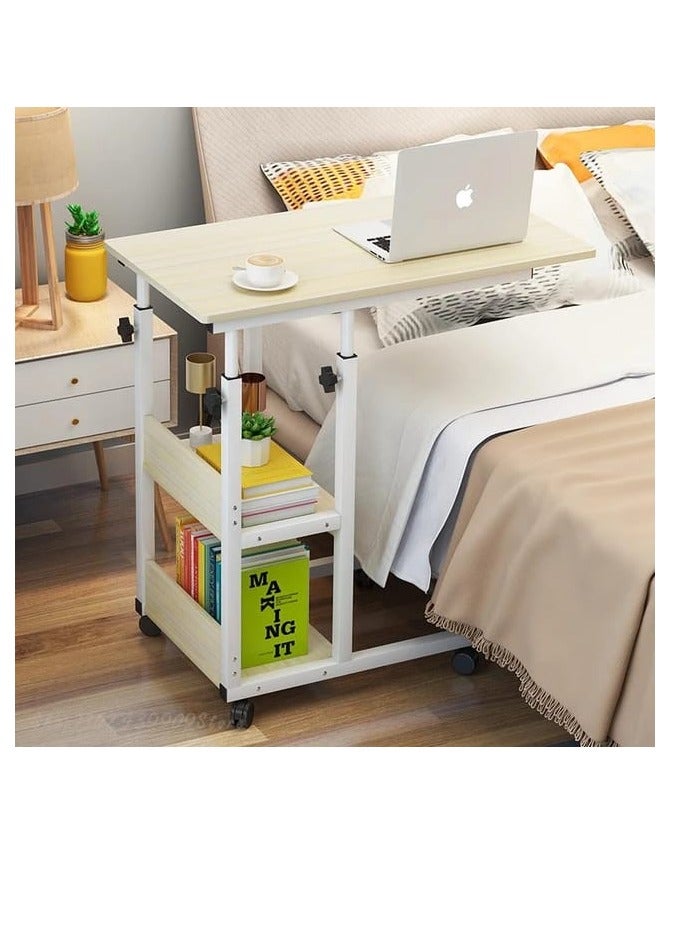 Generic Bedside Mobile End Table with Adjustable Height with Wheels  - Image 1