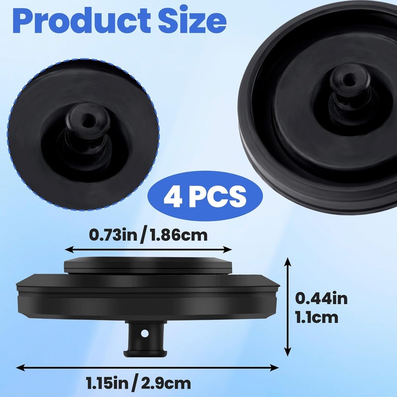 CTEAKOP 4 Pcs Black Toilet Fill Valve Seal Replacement Part, Rubber Toilet Parts Inside Tank Kit, Flush Valve Seal for Fluidmaster 200, 747 and 400 Models Toilet Fill Valve - Image 2