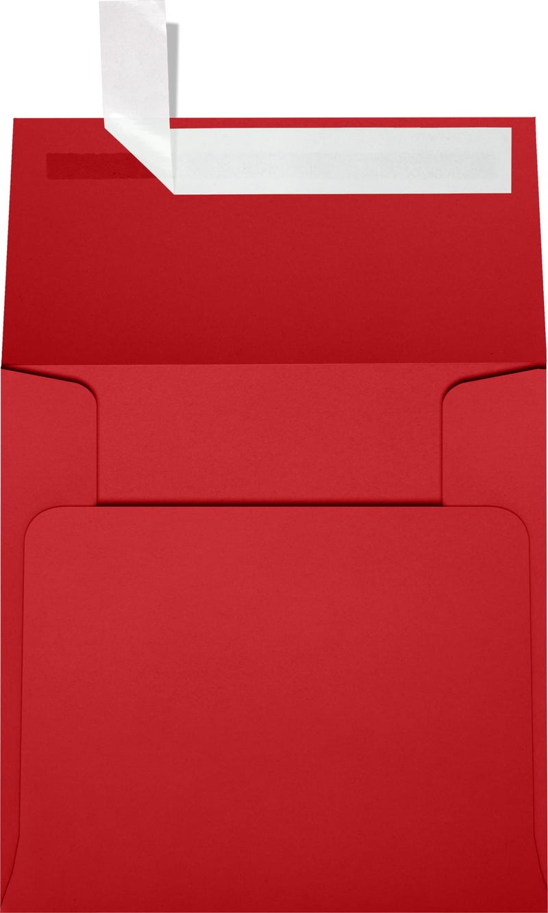 LUXPaper أظرف دعوة مربعة من LUXPaper | تقشير وضغط | 4" × 4" | أحمر الياقوت | ورق 80lb. للنص | 50 قطعة - Image 5