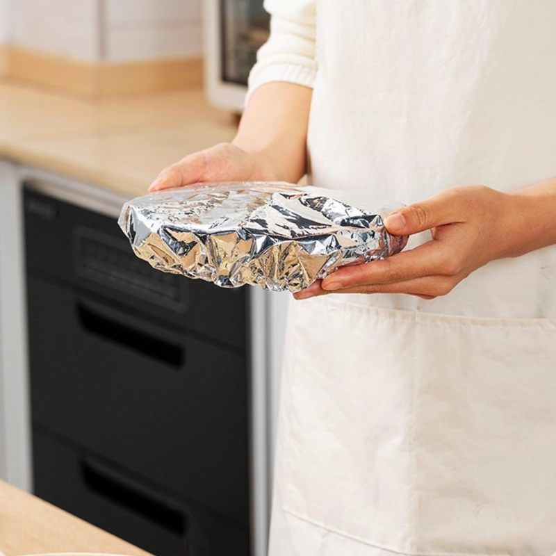 Aluminium Food Cover 100-Piece Silver - Heat Lock Moisture Seal Reusable Bowl Cover for Busy Households, Meal Prep, Outdoor Dining & Food Service - Image 5