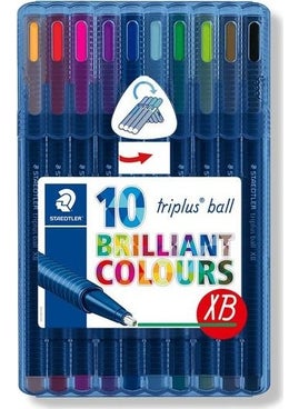 STAEDTLER 437 XBSB10 Triplus Ball Ballpoint Pen Xb 10-pack 