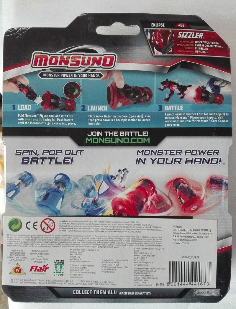 Original Monsuno Sizzler Figure 1 Figure 1 Card 1 Launcher Together
