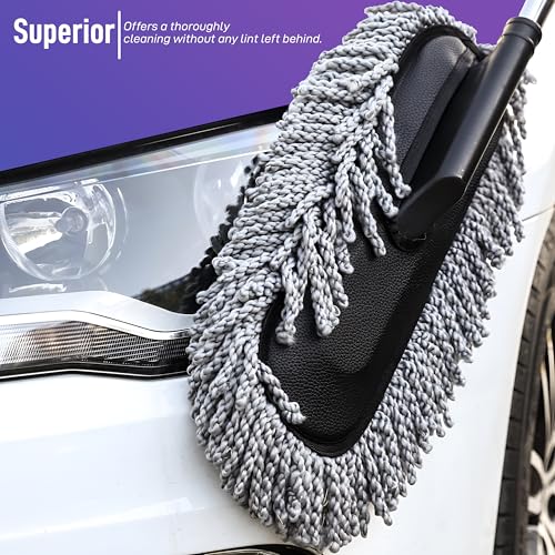 iWagon- Super Soft Car Cleaning Multipurpose Car Cleaner Brush Exterior and Interior Extendable Handle for Cleaning - Image 3