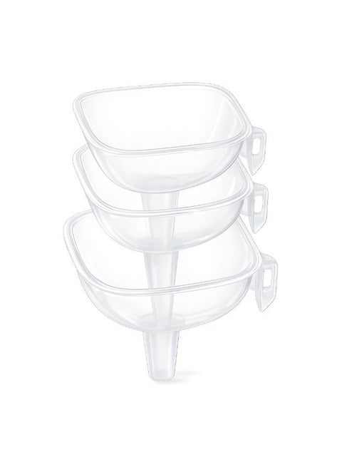 Plastic Funnel Set – 3 Pieces – Clear – Food Safe | Withstands Hot Liquids | Dishwasher Safe