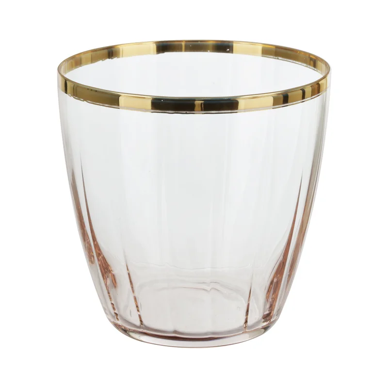 Simply Kitchen Set Of 6 Glasses Shine Ml365 Green With Gold Rim