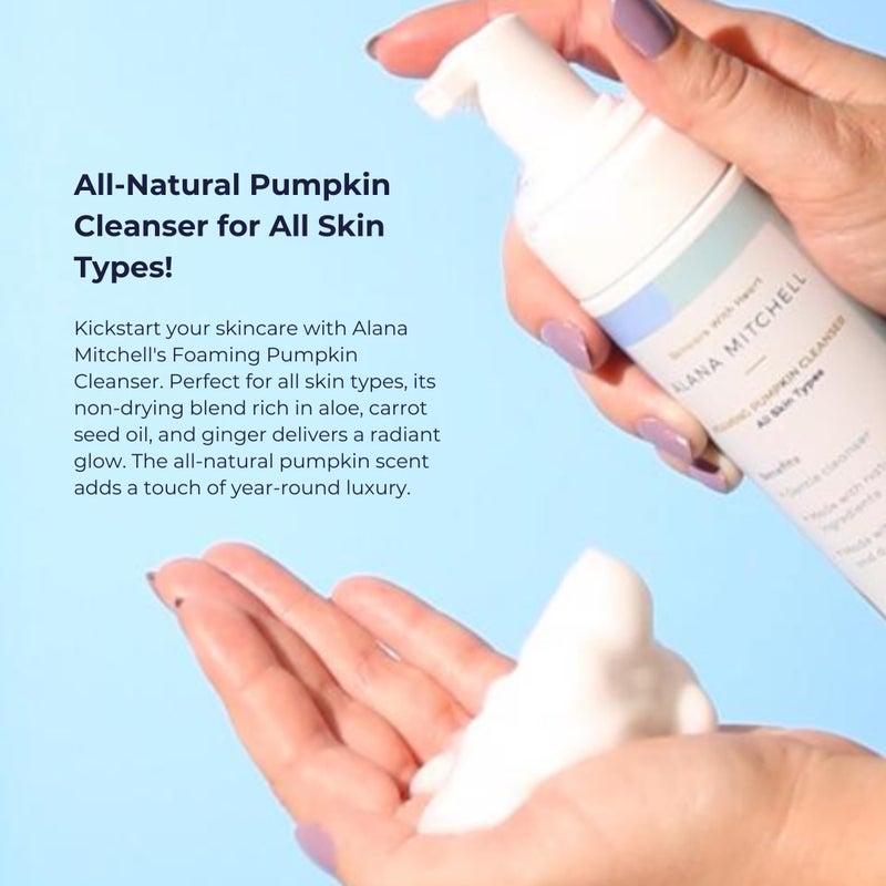Alana Mitchell Pumpkin Acne Face Wash â€“ Foaming Facial Cleanser for Smooth & Bright Skin â€“ Gentle Face Cleanser to Clear Breakouts & Blemishes â€“ Organic Face Wash for All Skin Types (6 oz) - Image 3