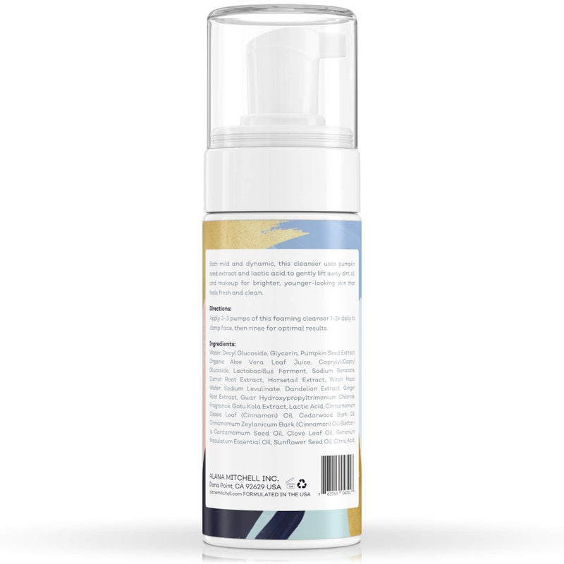 Alana Mitchell Pumpkin Acne Face Wash â€“ Foaming Facial Cleanser for Smooth & Bright Skin â€“ Gentle Face Cleanser to Clear Breakouts & Blemishes â€“ Organic Face Wash for All Skin Types (6 oz) - Image 2