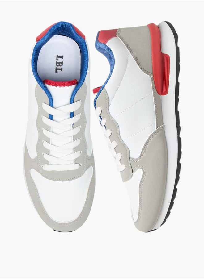 LBL by Shoexpress Men Colourblock Sneakers with Lace-Up Closure  - Image 1