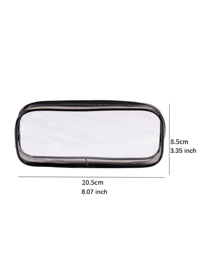 Storage Pencil Case Pen Bag Clear Case Marker Pouch Multifonction Organizer Box Transparent Case, Travel Makeup Bag/Office/College School/Gift for Adults Teen Girl Boy（white、black） - Image 2