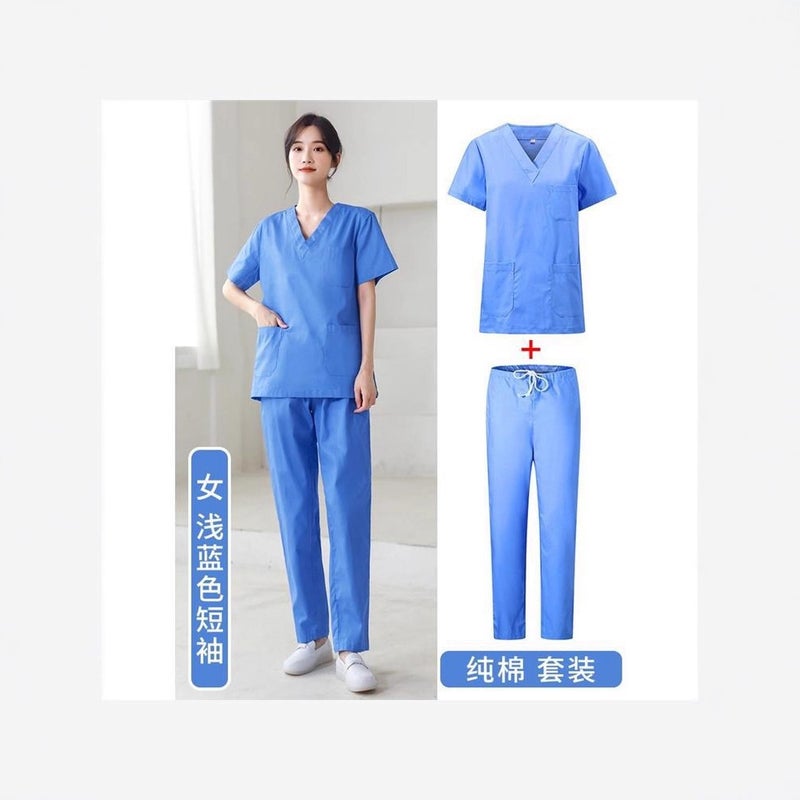 Short-Sleeve Cotton Surgical Scrub Suit For Female Dental And Veterinary Professionals - Image 5