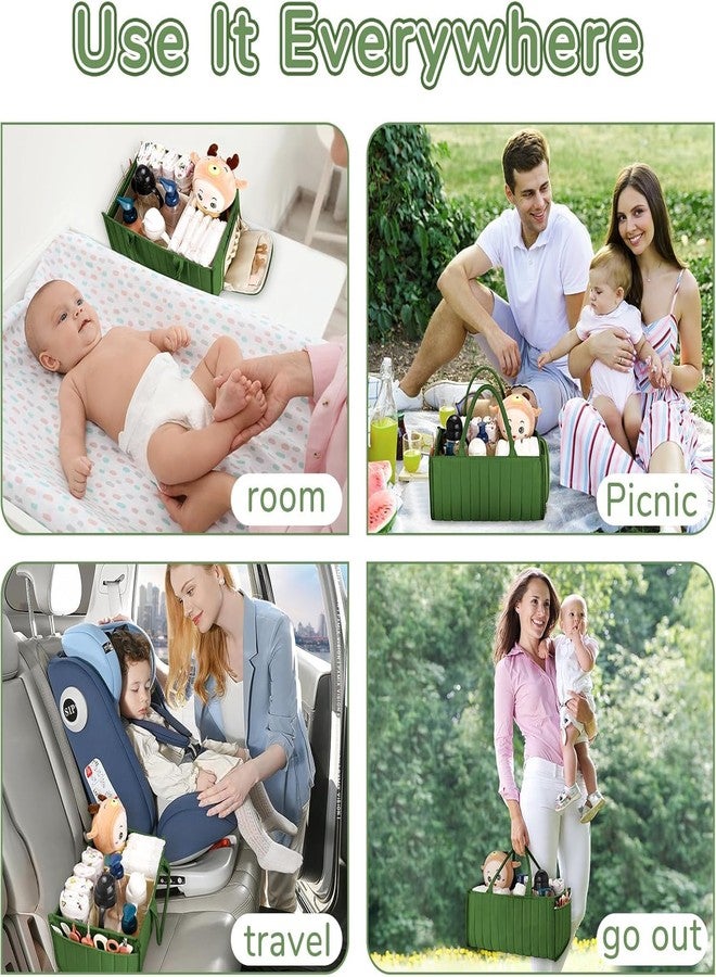 Calyrex Baby Diaper Caddy Organizer, Nursery Storage Basket for Toddlers, Portable Organizer with 3 Freely Combinable Storage Compartments - Image 5