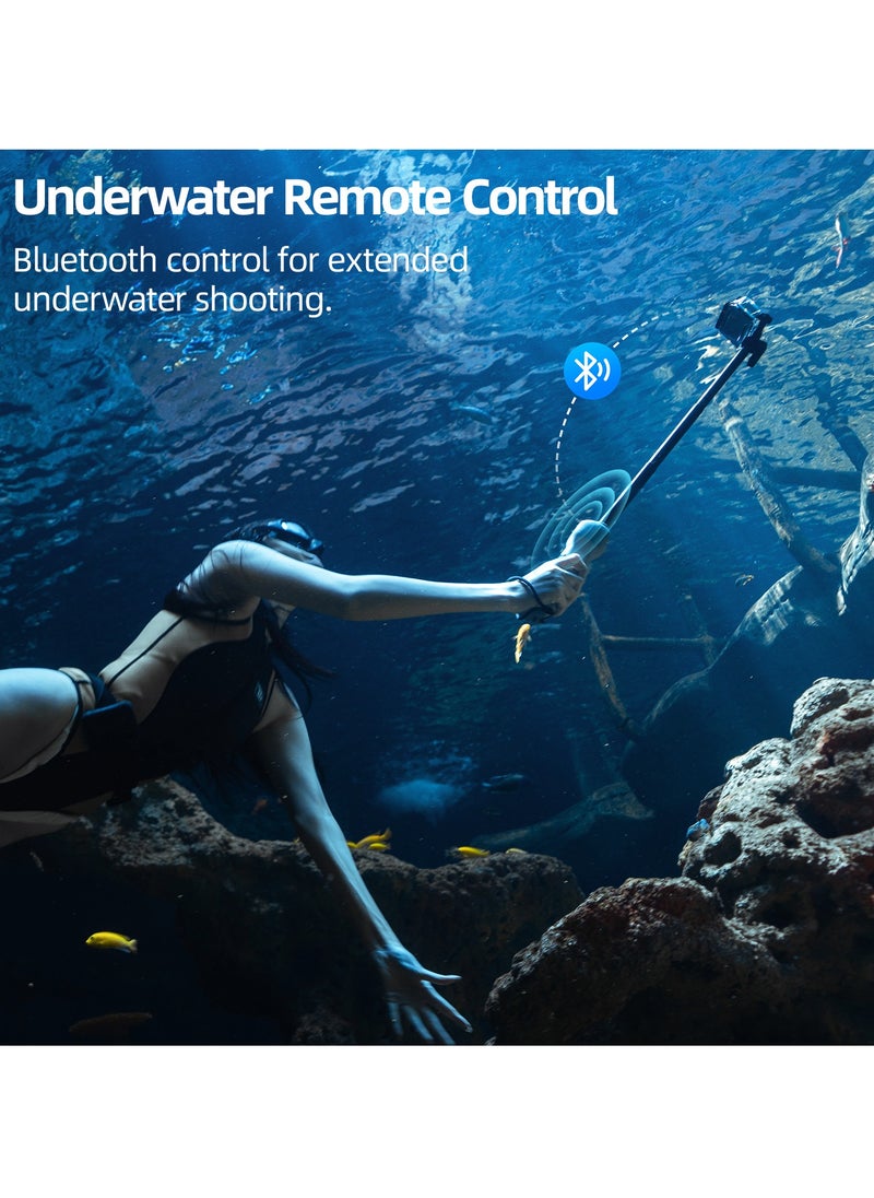 TELESIN - The selfie stick of the underwater remote control camera has a total length of 85cm and supports shooting, mode switching, remote control on/off, and other functions. It can be used in water depths within 30 meters and supports multiple models: GoPro 12/11/10/9/8 - Image 1