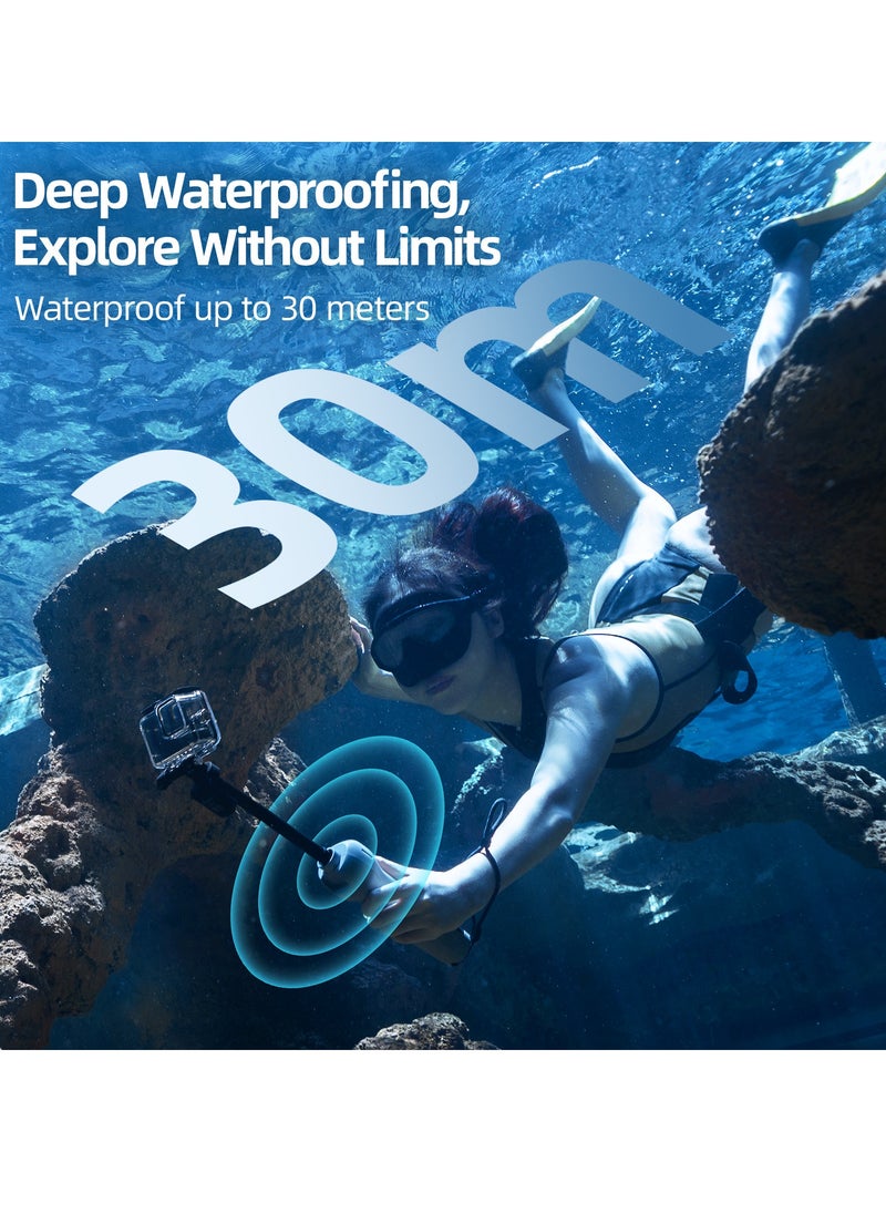 TELESIN - The selfie stick of the underwater remote control camera has a total length of 85cm and supports shooting, mode switching, remote control on/off, and other functions. It can be used in water depths within 30 meters and supports multiple models: GoPro 12/11/10/9/8 - Image 1