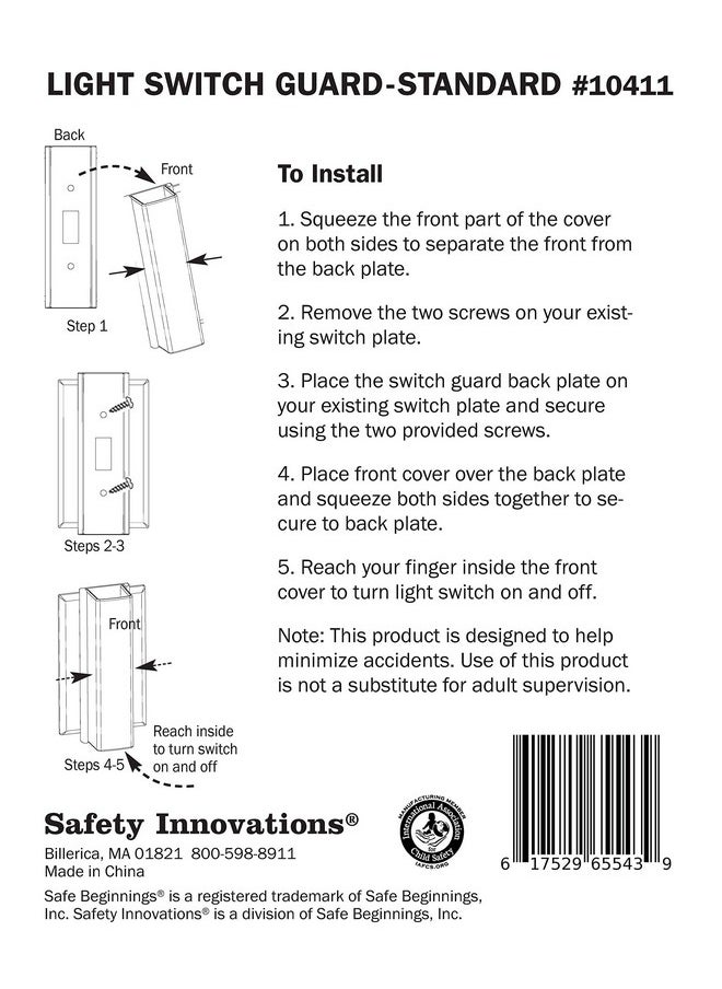 Safety Innovations Child Proof Light Switch Guard For Standard (Toggle) Style Switches  - Image 4