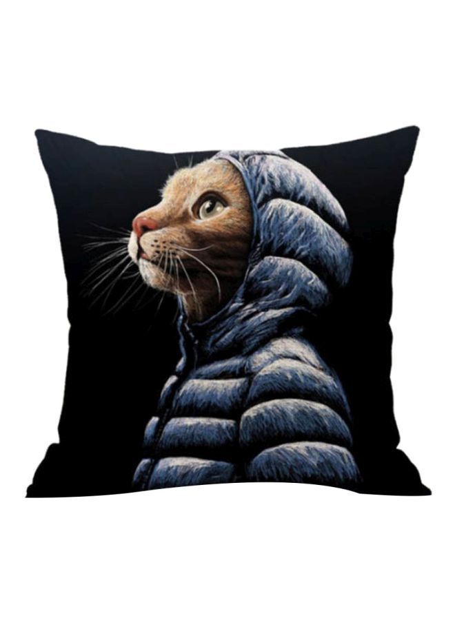 NIBEMINENT Cat Printed Cushion Cover Black/Grey/Brown 45x45cm
