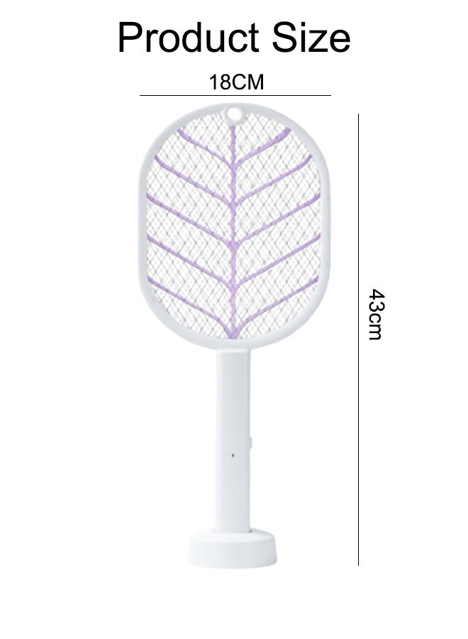 Generic 2 In1 Mosquito Killer Electric Bug Zapper Electric Bug Pest  Usb Rechargeable Electric Swatter  Fly Mosquito Killer Racket Handheld Fly Swatter With Usb Rechargeable Base  For Home Bedroom Kitchen Office Backyard Patio Camping  - Image 2