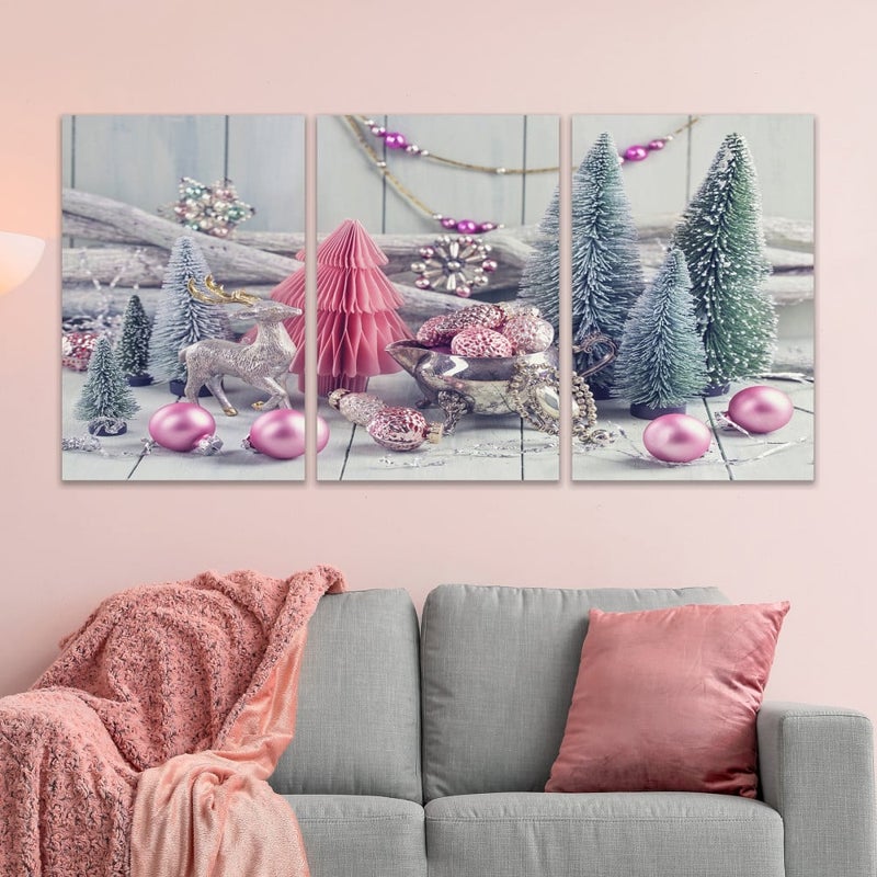 Marktna Three luxurious modern canvas prints with a hollow frame, measuring (90×40), three pieces - Image 1