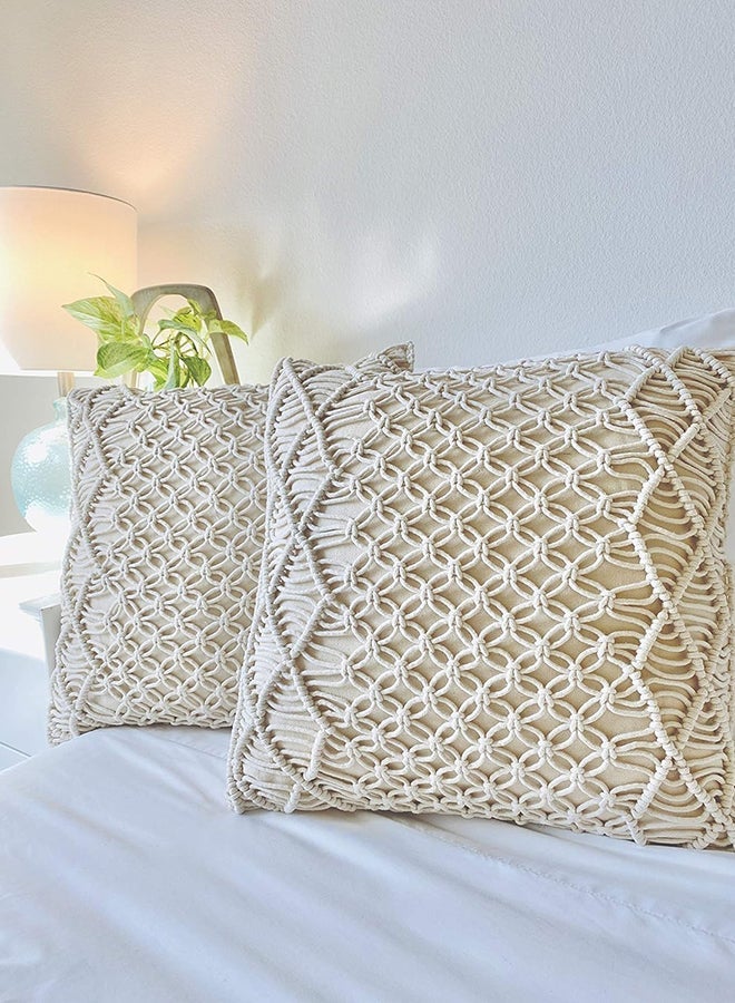 HMK CRAFTS وسادة مكرمية بوهيمية رائعة، غطاء مثالي للأريكة، الكنبة، السرير، والمقعد - Image 4
