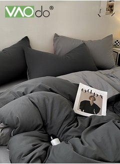 VAOdo 4PCS Bedding Queen Fitted Sheet Set  Deep Pocket Soft Microfiber -Shrinkage and Fade Resistant Comforter Set Skin Friendly Bedding Set Including Fitted Sheet Duvet Cover and 2 Pillows Comforter Sets  - Image 2