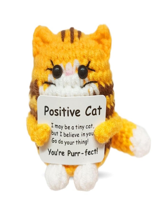 BharatBazaar Crochet Toys, Handmade Cat Crochet Animals, Cute Crochet Gift for Home and Office Decor, Emotional Support Animal Toy, Cute Things for Study Table Desk Decoration (8x6 cm, Yellow) - Image 1